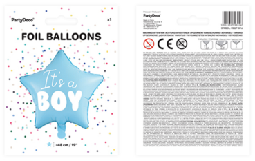 Folienballon Stern - It's a boy - ø 45cm